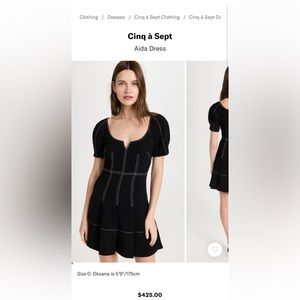 Cinq a Sept Aida fit and flare contrast stitch mini dress